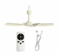 YPBEW Ventilatore da scrivania portatile USB con telecomando a 6 velocità regolabili Funzione timer per tenda da campeggio Camera da letto Ventilatore silenzioso a corrente continua con orologio
