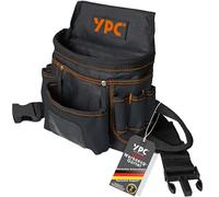 YPC Presto Tool - Marsupio XL per attrezzi, cintura da lavoro, impermeabile, con passante per martello, cintura in nylon antistrappo, 12 tasche, nero, 27 x 21 x 13 cm, portata 5 kg