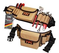 YPC ProBelt - Cintura portautensili professionale con grande tasca per unghie, 7 scomparti e un passante per martello, borsa per attrezzi vuota, borsa per attrezzi, cintura artigianale