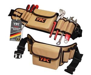 YPC ProBelt - Cintura portautensili professionale con grande tasca per unghie, 7 scomparti e un passante per martello, borsa per attrezzi vuota, borsa per attrezzi, cintura artigianale
