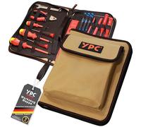 YPC ZipCaddy XL - Portautensili 31 x 23 x 5 cm, organizer per attrezzi con grande tasca esterna e 34 passanti di tenuta, borsa per attrezzi, custodia per chiavi a forchetta, custodia per strumenti..