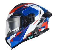 YPDOPORA Casco Moto Modulare Bluetooth, Caschi Apribili Omologati DOT, Casco Integrale Integrato con Doppia Visiera Parasole, Casco Moto Bluetooth per Uomo Donna,Bianca,M57~58CM