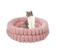 YPDOPORA Cuccia per Gatti da Interno, Cuccia Rotonda Ortopedica Lavabile per Gattini, Cuccia Super Morbida in Pile di Velluto A Coste con Fodera Lavabile Rimovibile E Fondo Antiscivolo,Rosa,M