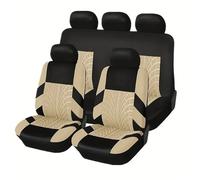 YPFYBHD Set di coprisedili per Auto, Compatibile per Ford Fiesta MK6 2002-2008, Accessori Interni per la Protezione Completa dei sedili (5 posti),3-Beige