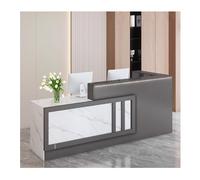 YPIOUREN Banco Cassa For Negozi, Bancone Reception Con Pannello Divisorio A L, Bancone Reception For Reception, Bancone Reception Moderno, For Sala Cassa Di Saloni E Uffici(Gray,LEFT_120CM/47.2IN)