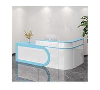 YPIOUREN Banco Reception Moderno In Legno A Forma Di L, Banco Reception Con Spazio Di Archiviazione, Banco Cassa Moderno, Banco Reception, For Ufficio Cassa/salone Di Bellezza(Blue,120cm/47.2in)