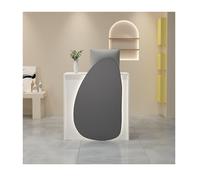 YPIOUREN Bancone Cassiere Aperto, Semplice Mobiletto Cassiere, Moderna Reception Con Cassetto Chiudibile A Chiave, Moderno Tavolo Reception Con Cassetto, For Salone, Hall, Negozio(Gray,80CM/31.5in)