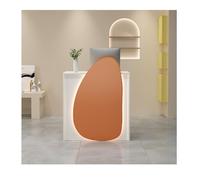 YPIOUREN Bancone Cassiere Aperto, Semplice Mobiletto Cassiere, Moderna Reception Con Cassetto Chiudibile A Chiave, Moderno Tavolo Reception Con Cassetto, For Salone, Hall, Negozio(Orange,60cm/23.6in)