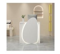 YPIOUREN Bancone Cassiere Aperto, Semplice Mobiletto Cassiere, Moderna Reception Con Cassetto Chiudibile A Chiave, Moderno Tavolo Reception Con Cassetto, For Salone, Hall, Negozio(White,80CM/31.5in)