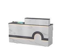 YPIOUREN Bancone For La Vendita, Bancone For Reception Con Cassetti Chiudibili A Chiave, Bancone For Reception Moderno Con Bancone, For Ufficio Di Cassa/salone Di Bellezza/atrio(Gray,LEFT_140CM/55.1IN