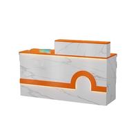 YPIOUREN Bancone For La Vendita, Bancone For Reception Con Cassetti Chiudibili A Chiave, Bancone For Reception Moderno Con Bancone, For Ufficio Di Cassa/salone Di Bellezza/atrio(Orange,LEFT_140CM/55.1