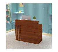 YPIOUREN Bancone Reception Con Bancone, Grande Bancone Reception Salvaspazio, Piccolo Bancone Reception For Piccoli Spazi, Bancone Cassa, For Negozi Di Abbigliamento, Hall(Walnut,140cm/55.1in)