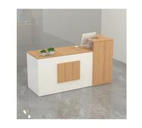 YPIOUREN Bancone Reception For Ufficio, Bancone Reception Con Cassetto Chiudibile A Chiave, Bancone Reception Commerciale, Banco Cassa In Legno, For Negozi Di Abbigliamento(Teak,LEFT_140CM/55.1IN)