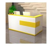 YPIOUREN Bancone Reception Moderno A Forma Di L, Bancone Con Cassetto Chiudibile A Chiave, Bancone For Cassa For Negozi, Bancone For Reception, For Salone Di Bellezza, Ufficio(Yellow,120cm/47.2in)