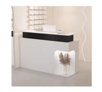 YPIOUREN Bancone Reception Moderno Con Bancone, Bancone Reception Aperto, Bancone Reception In Piedi, Bancone Reception Robusto, For Ufficio Cassa/salone Di Bellezza/hall(White Black,RIGHT_100CM/39.4I