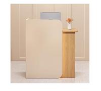 YPIOUREN Bancone Reception Moderno, Con Pannello Curvo For La Privacy E Striscia Luminosa A LED, Bancone Reception For Reception, For Hall, Vendita Al Dettaglio, Ufficio Domestico(Yellow+wood,100cm/39