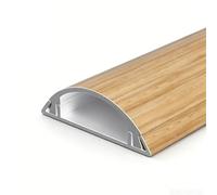 YPIOUREN Canalina Passacavi In Metallo Autoadesiva, Guaina per Cavi In Alluminio, Copricavi da Pavimento per Ufficio E Postazioni Computer(Yellow Wood Grain,No.4)