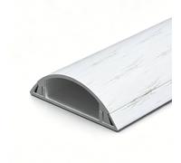 YPIOUREN Canalina Passacavi In Metallo Autoadesiva, Guaina per Cavi In Alluminio, Copricavi da Pavimento per Ufficio E Postazioni Computer(White Wood Grain,No.3)