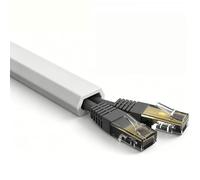YPIOUREN Canalina per Cavi in PVC, Protezione Autoadesiva da Pavimento, Copricavo, Canaletta Passacavi per Casa, Ufficio E TV A Parete(White,Trapezoid 10m/393.7in)
