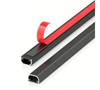 YPIOUREN Copricavi per Parete E Pavimento In Lega di Alluminio E PVC (Profilo Semicircolare) Ideale per Casa E Ufficio(Black,14.8X9.2mm/0.6X 0.3in)