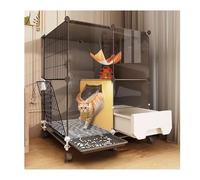 YPIOUREN Gabbie for Gatti da Interno con Porte, Gabbia for Gatti con Lettiera, Grande Gabbia for Gatti, Grande Spazio for Esercizi Ideale, for Gatti, Conigli, Criceti(71 * 46 * 82CM)
