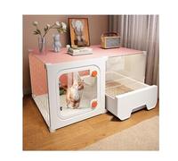 YPIOUREN Grande Gabbia for Gatti con Lettiera, Gabbia for Gatti da Interno, Gabbia Semi-Chiusa Fai da Te, Casetta Trasparente for Gatti da Interno, Ventilazione E Traspirabilità(71 * 36 * 36cm)