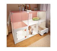 YPIOUREN Grande Gabbia for Gatti con Lettiera, Gabbia for Gatti da Interno, Gabbia Semi-Chiusa Fai da Te, Casetta Trasparente for Gatti da Interno, Ventilazione E Traspirabilità(106 * 36 * 72cm)