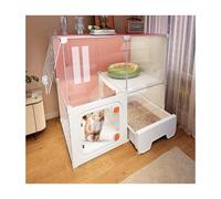 YPIOUREN Grande Gabbia for Gatti con Lettiera, Gabbia for Gatti da Interno, Gabbia Semi-Chiusa Fai da Te, Casetta Trasparente for Gatti da Interno, Ventilazione E Traspirabilità(71 * 36 * 72cm)