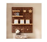 YPIOUREN Kit Organizer Da Parete Combinato, Pannelli Organizer Da Parete Con Pannelli Forati, Espositore Ornamentale Artigianale, For Cucina, Garage, Ufficio, Dormitorio(Walnut,40 * 120cm)
