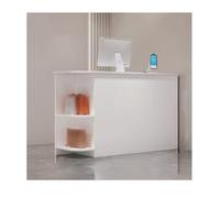 YPIOUREN Moderno Bancone Di Benvenuto, Bancone For Reception, Reception Aperta, Bancone For Reception For Ufficio, Piccolo Bancone For Reception, For Cassa, Salone, Ufficio(White,LEFT_140CM/55.1IN)