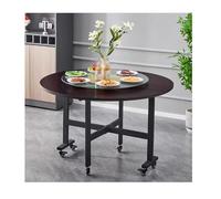 YPIOUREN Tavolo Allungabile Salvaspazio,Tavolo Da Pranzo Versatile, Tavolo Da Pranzo Portatile Rotondo, For Sala Da Pranzo E Cucina In Piccoli Spazi(Walnut C,100cm)