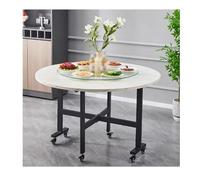 YPIOUREN Tavolo Allungabile Salvaspazio,Tavolo Da Pranzo Versatile, Tavolo Da Pranzo Portatile Rotondo, For Sala Da Pranzo E Cucina In Piccoli Spazi(White C,140cm)