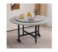 YPIOUREN Tavolo Allungabile Salvaspazio,Tavolo Da Pranzo Versatile, Tavolo Da Pranzo Portatile Rotondo, For Sala Da Pranzo E Cucina In Piccoli Spazi(Grey B,130cm)