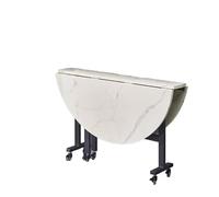 YPIOUREN Tavolo Allungabile Salvaspazio,Tavolo Da Pranzo Versatile, Tavolo Da Pranzo Portatile Rotondo, For Sala Da Pranzo E Cucina In Piccoli Spazi(White A,160cm)