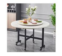 YPIOUREN Tavolo Allungabile Salvaspazio,Tavolo Da Pranzo Versatile, Tavolo Da Pranzo Portatile Rotondo, For Sala Da Pranzo E Cucina In Piccoli Spazi(White B,160cm)