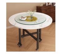 YPIOUREN Tavolo Da Pranzo Pieghevole Moderno Rotondo, Tavolo Da Pranzo Versatile, Tavolo Estensibile Pieghevole Versatile, For Soggiorno, Fattoria(White C,120cm)