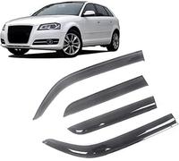 YPJHHXQ Deflettori d'Aria per finestrini Laterali per Audi A3 8P 2004-2012,parapioggia, deflettori Adesivi,Fume' Oscurati, Anteriore E Posteriore