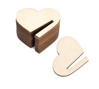 YPLANGENT 40 segnalibri per bicchieri in legno naturale, a forma di cuore, per bicchieri da vino e bevande, riutilizzabili, decorazione per feste, matrimoni e serate di vino