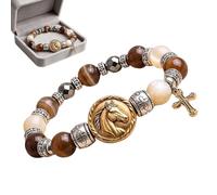 Yplkm Braccialetti Con Perline A Tema Cristiano Decorazione dal Design | Bracciali della fede con perline e ciondolo a cavallo Accessorio per Viaggi, Appuntamenti
