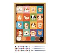 Yplkm Dipingere Per Numeri Cane | Pittura Per Numeri Gatto Con Pennelli - Attrezzatura Per Disegnare Per Feste | Per Compleanno E Vacanza E Dormitorio E Appartamento E Scuola E Aula E
