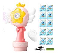 Yplkm Macchina Bolle - Macchina Per Bolle da Esterno,Con Luci LED Batteria Ricaricabile Schiuma Per Bagno Piscina Giochi Sensoriali Giardino Matrimoni Feste Compleanno Cortile