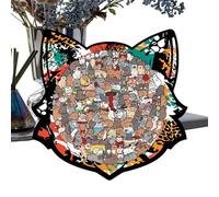 Yplkm Puzzle A Tema Gatti,135 Pezzi Educativi In Legno A Forma Di | Puzzle In Legno Di Gatto | Per Bambini Attività Per La Famiglia Natale Festa Del Ringraziamento Inverno Festa Delle Vacanze Scuola