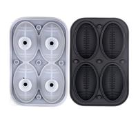 Yplkm Stampo Caramelle Calcio | Modello 4 Cavità 3D con Rilascio Facile | Stampo in Silicone per Fondant - Per Bar Whisky Cocktail Caffè Frigo Congelatore Torta Cioccolato Caramelle Palline Di