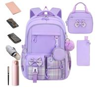 Yplkm Zaini Scuola Per Ragazze 3 Pezzi Zaino Con, Astuccio E Portapranzo