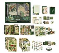 YPLonon Vintage Scrapbook Accessori Set 125Pz Estetico Bullet Journal Accessori con A6 Griglia Notebook Adesivi Carta Scrapbook Accessori per Calendario Notebook Diario