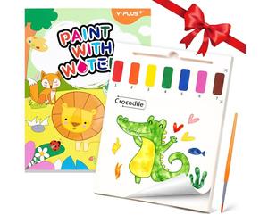 YPLUS Dipingi con Libri ad Acqua per Bambini Piccoli， Carta per Pittura ad Acquerello per Bambini 1-4 Anni， Regalo Artistico con Pennello Inclusi - Animale