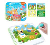 YPLUS Libro di attività riutilizzabile per rivelare l'acqua, 12 pagine, giocattoli da viaggio per disegnare e colorare senza disordine, dipingere con acqua per bambini dai 3 ai 5 ai 6 ai 7 anni