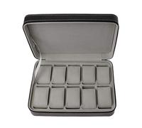 YPREWY 10 Slot In Pelle Guarda Box Orologio Portatile Per Caso Display Organizzatore Fodera Morbida Cerniera Borsa Viaggi Gioielli Orologi Titolare Gioielli Caso Organizzatore Acrilico