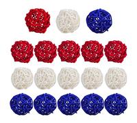 YPREWY 15 palline in rattan rosso, bianco e blu, decorazioni per il 4 luglio, per la casa, vaso, ciotola, riempitivo, ornamento, stanza dei bambini, decorazione da tavolo per matrimoni, piccole
