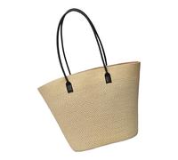 YPREWY Borsa a tracolla in paglia intrecciata con design spazioso borse ascellari borsa casual per vacanze al mare e uso quotidiano borsa casual per una giornata fuori, Beige, One Size